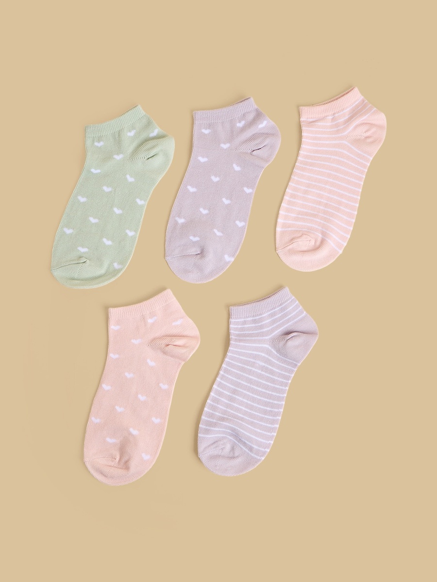 Pack of 5 - Printed Calf Length Socks