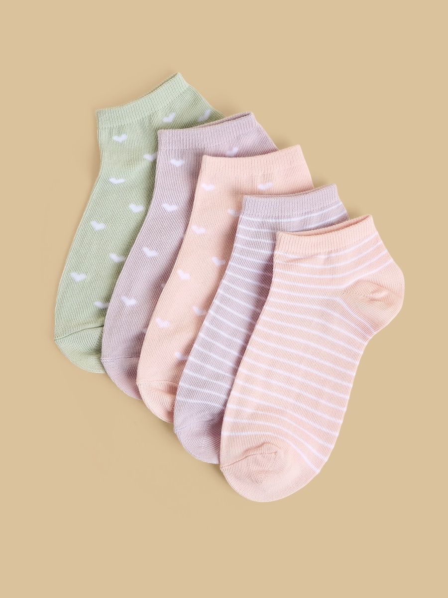 Pack of 5 - Printed Calf Length Socks