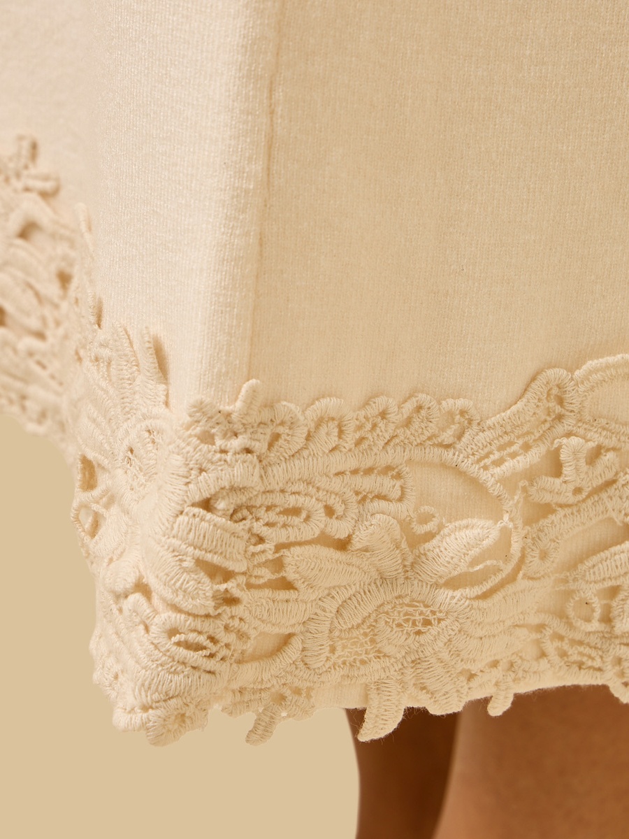 Lace Trim Midi Skirt