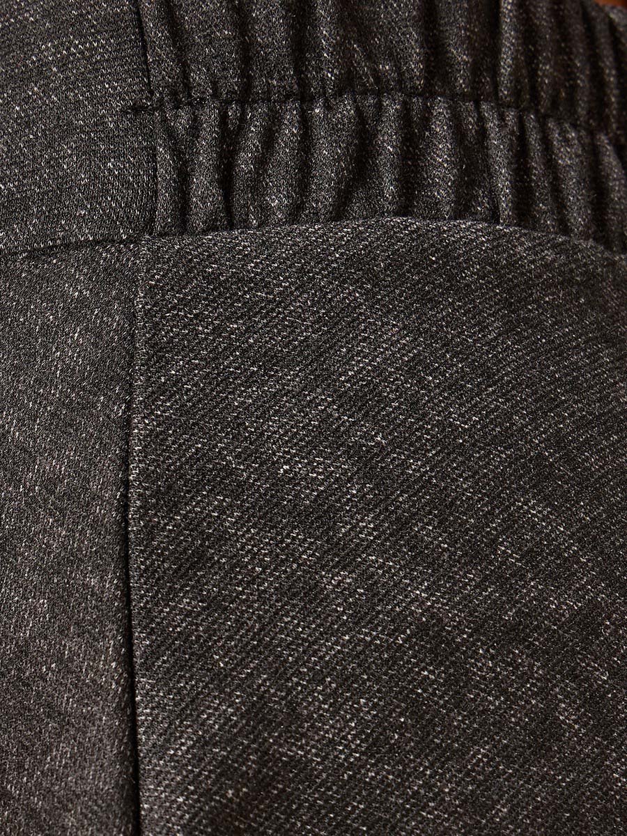 Textured Flared Denim Midi Skirt