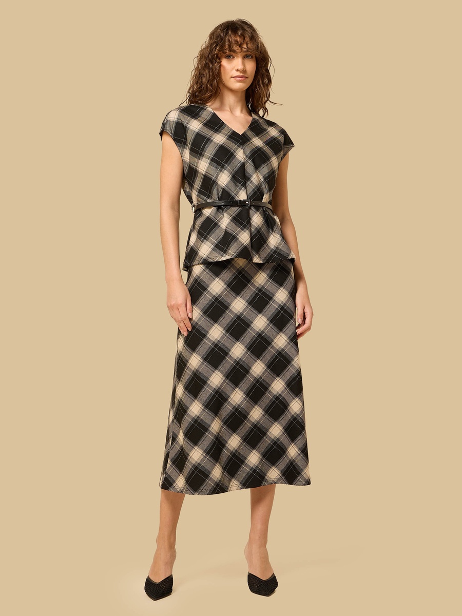 Checked Midi Skirt