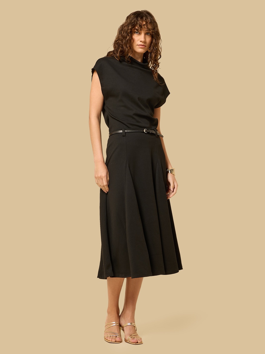 Belted Midi Skirt