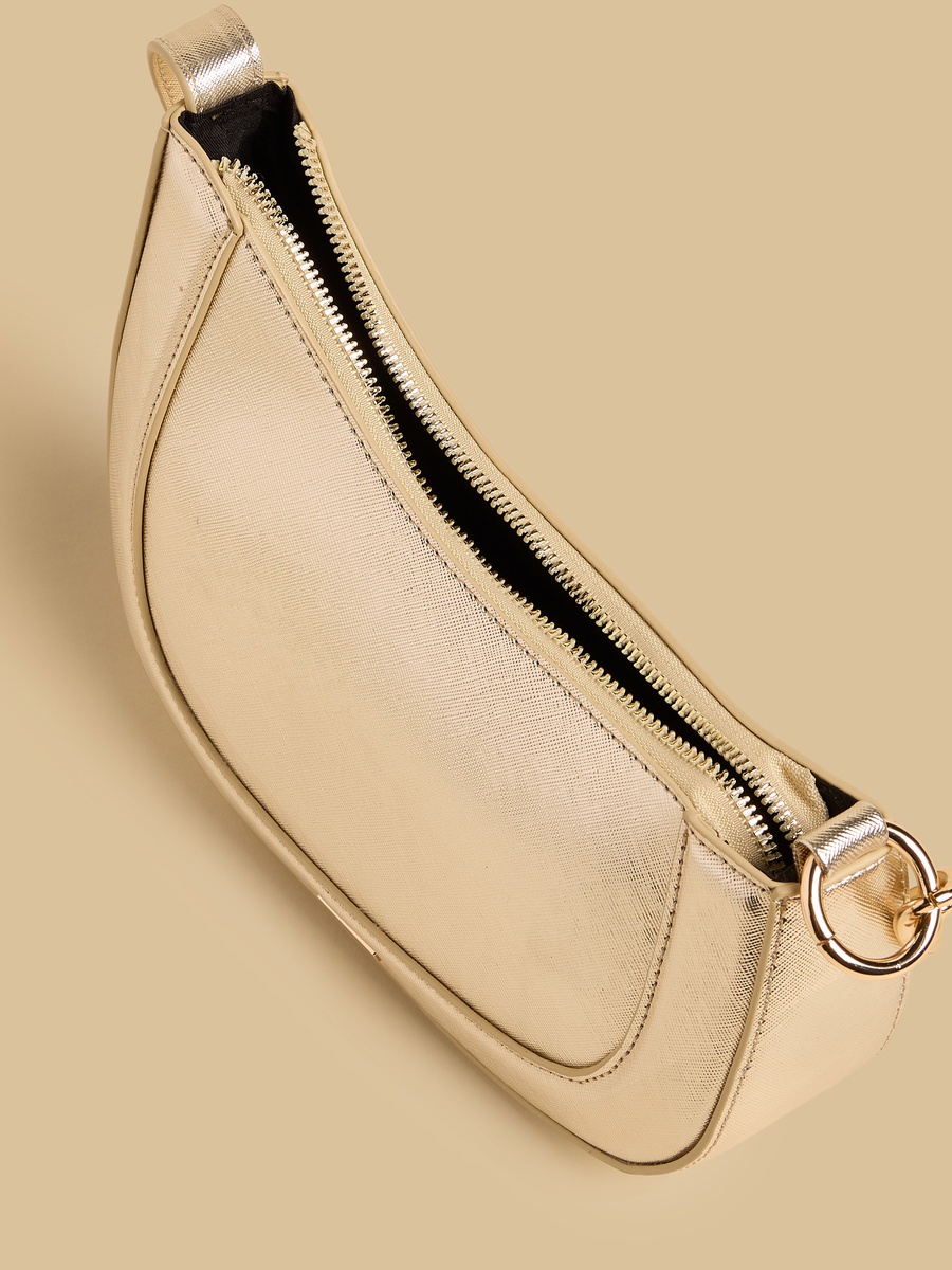 Metallic Shoulder Bag with Chain Strap