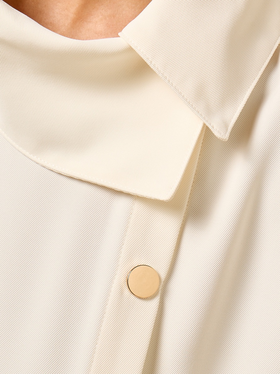Textured Shirt with Asymmetric Collar