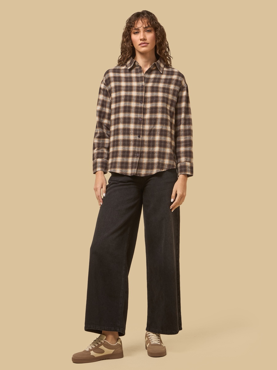 Checked Flannel Oversized Shirt
