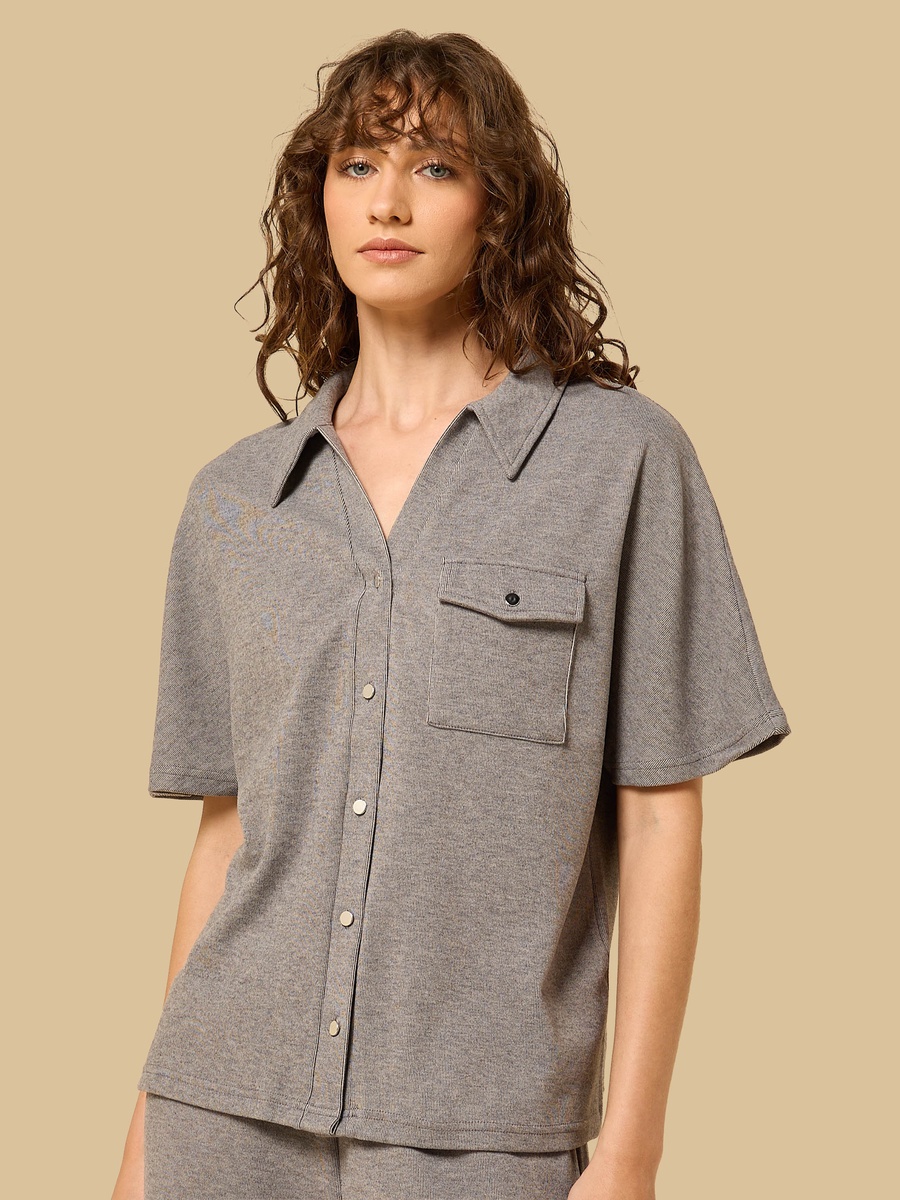 Striped Extended Sleeves Shirt