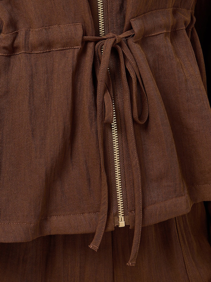 Textured Zip Through Utility Shirt