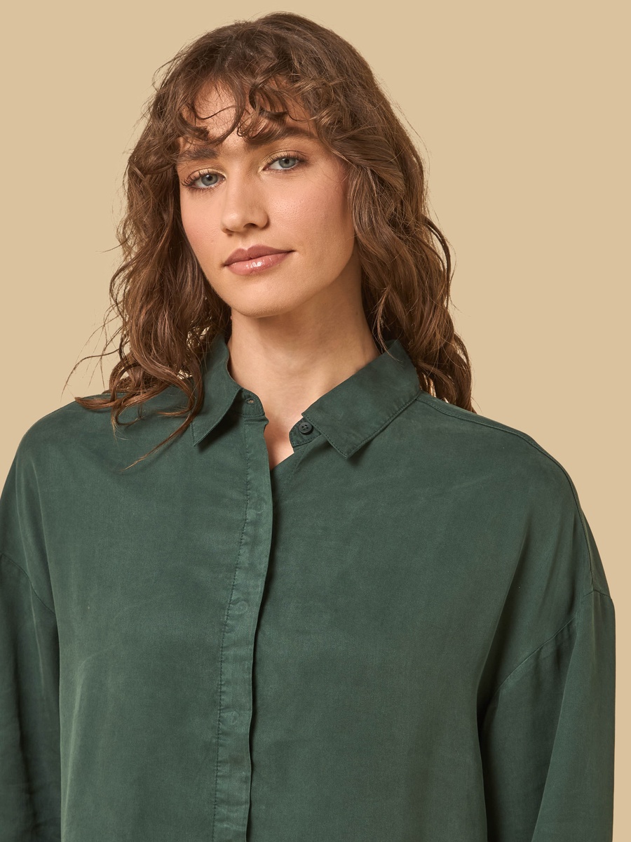 Concealed Placket Lyocell Shirt