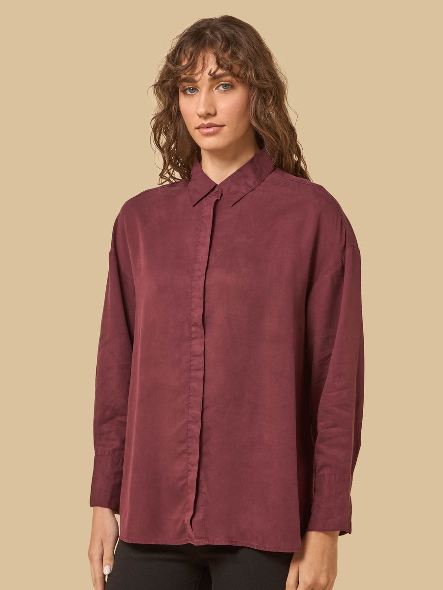 Concealed Placket Lyocell Shirt