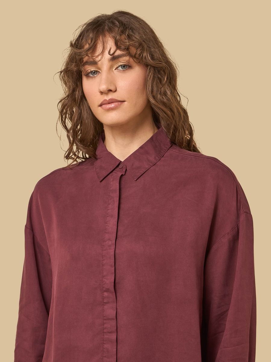 Concealed Placket Lyocell Shirt