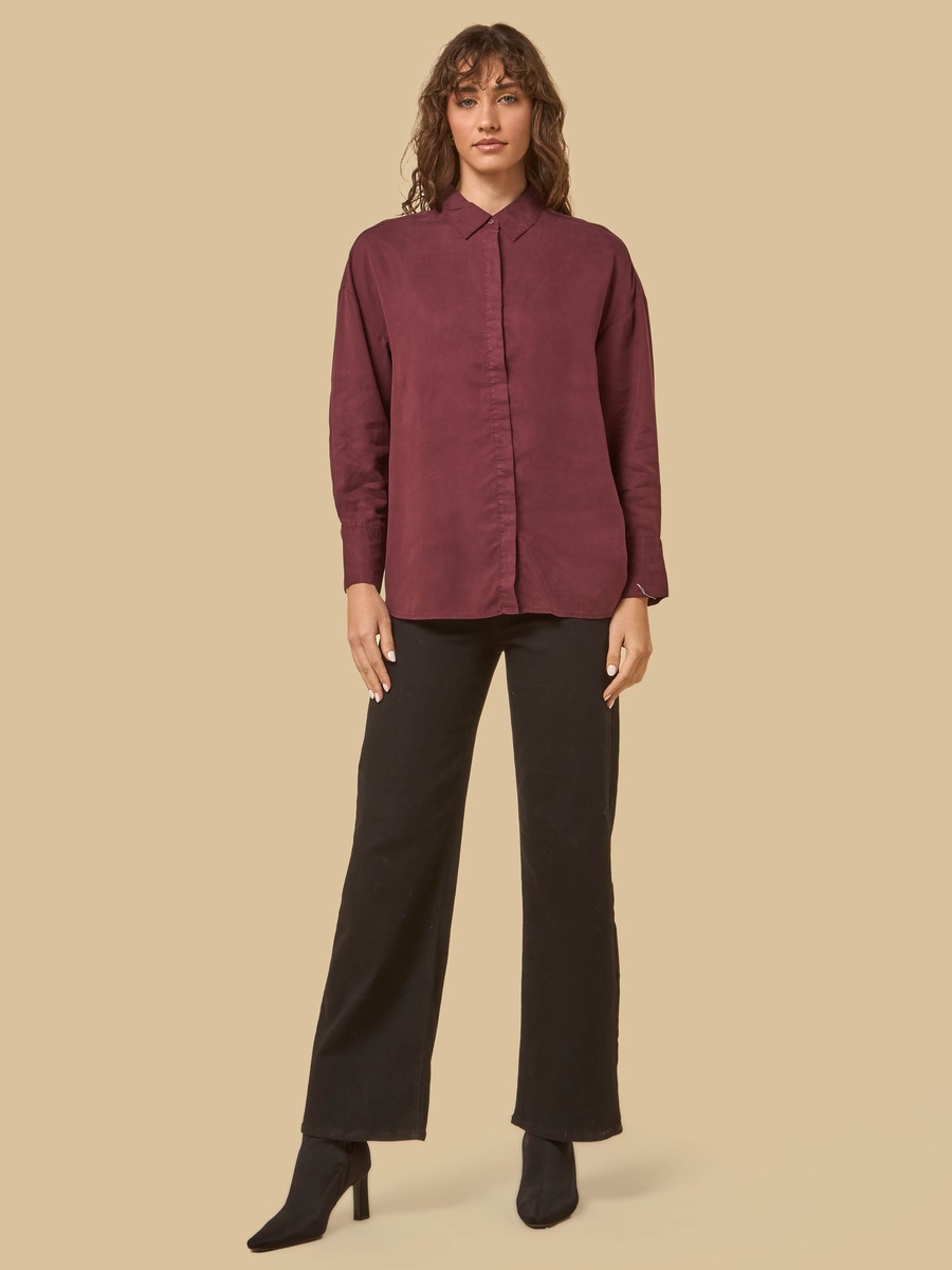 Concealed Placket Lyocell Shirt