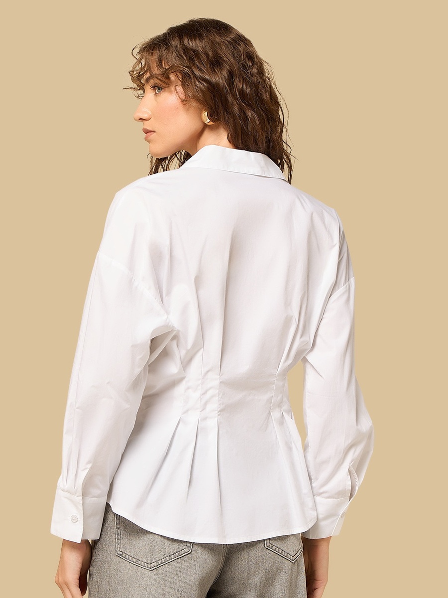 Peplum Poplin Fitted Shirt