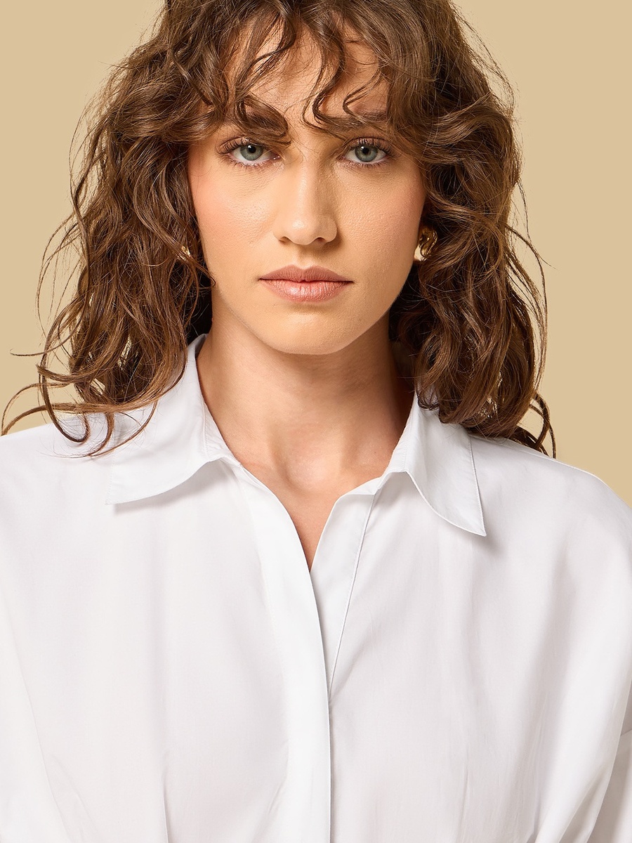 Peplum Poplin Fitted Shirt