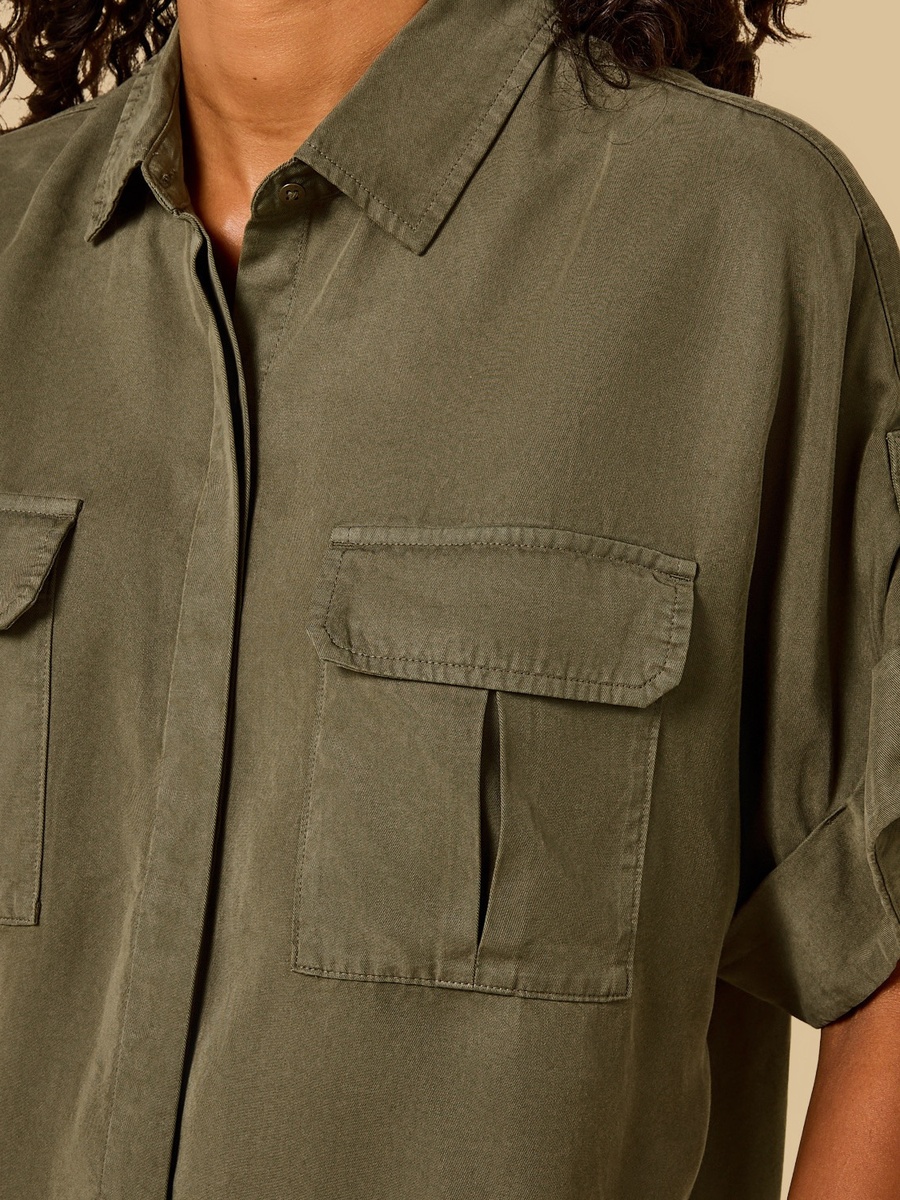 Flap Pocket Lyocell Utility Shirt