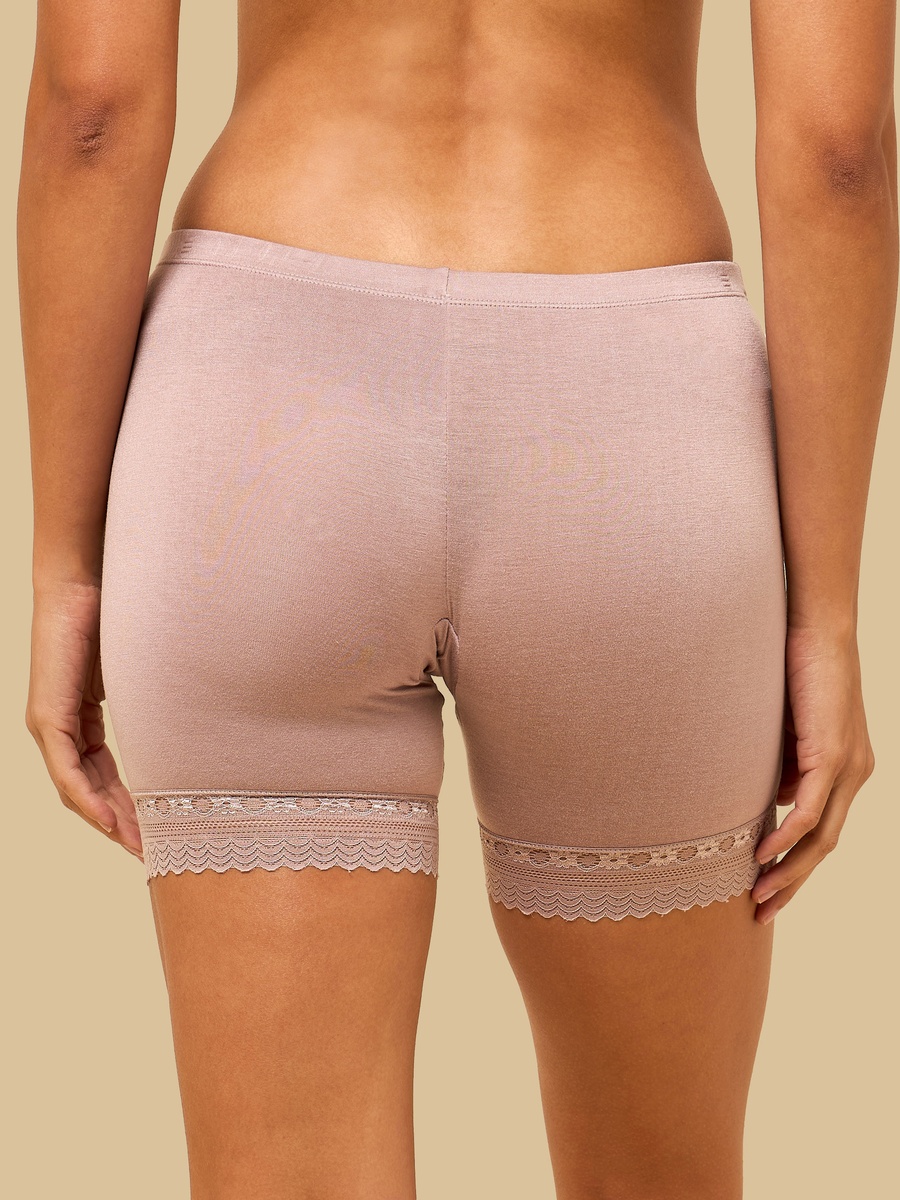 Lace Trim Viscose Short Leggings