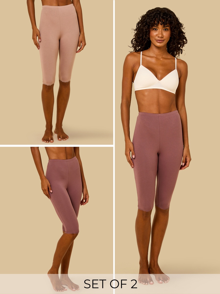 Pack of 2 - Plain Short Leggings