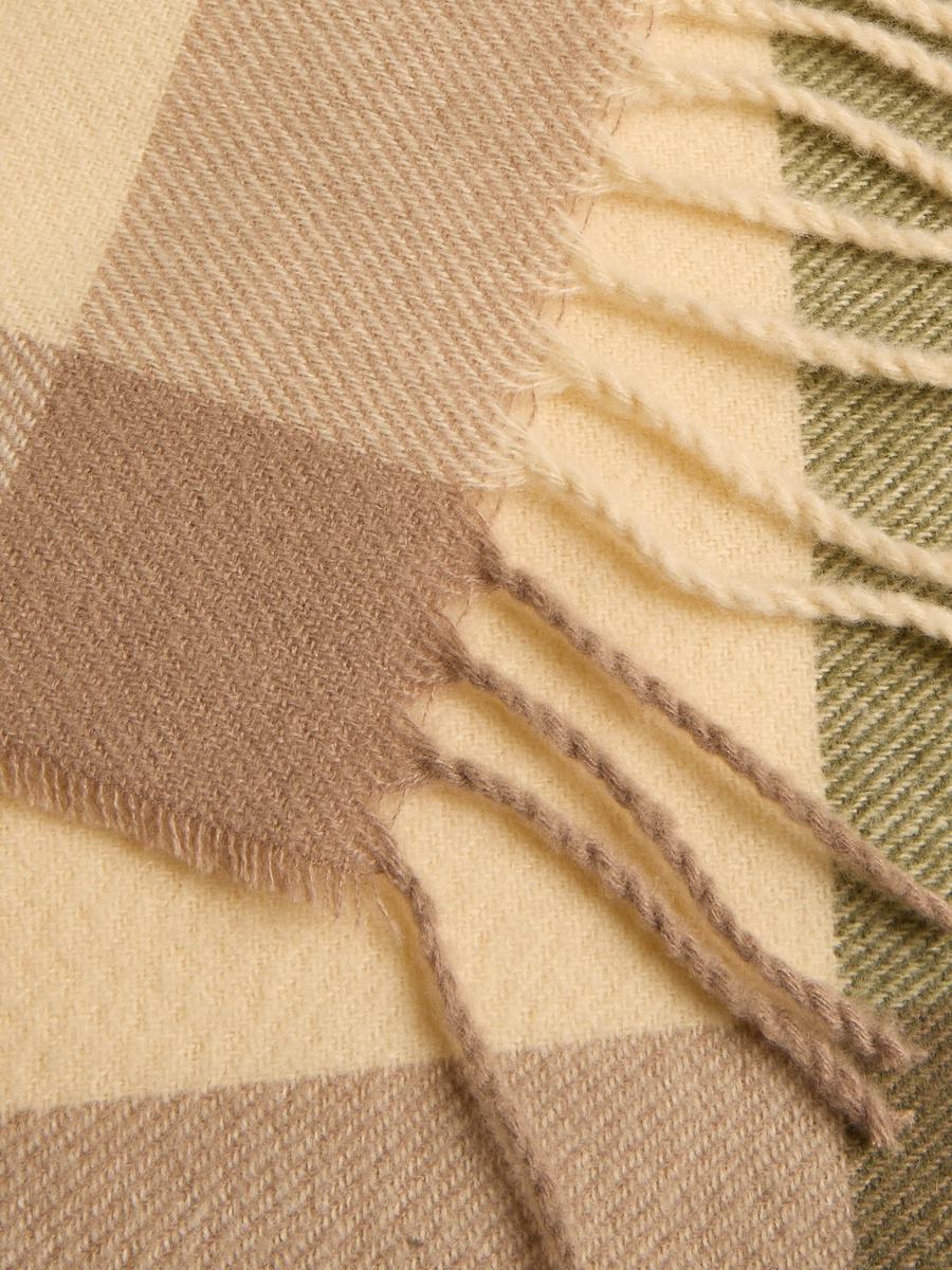 Checked Scarf with Fringes