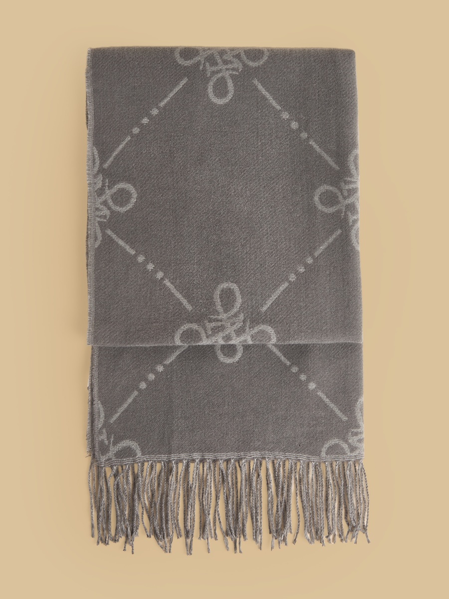 Printed Scarf with Tassels