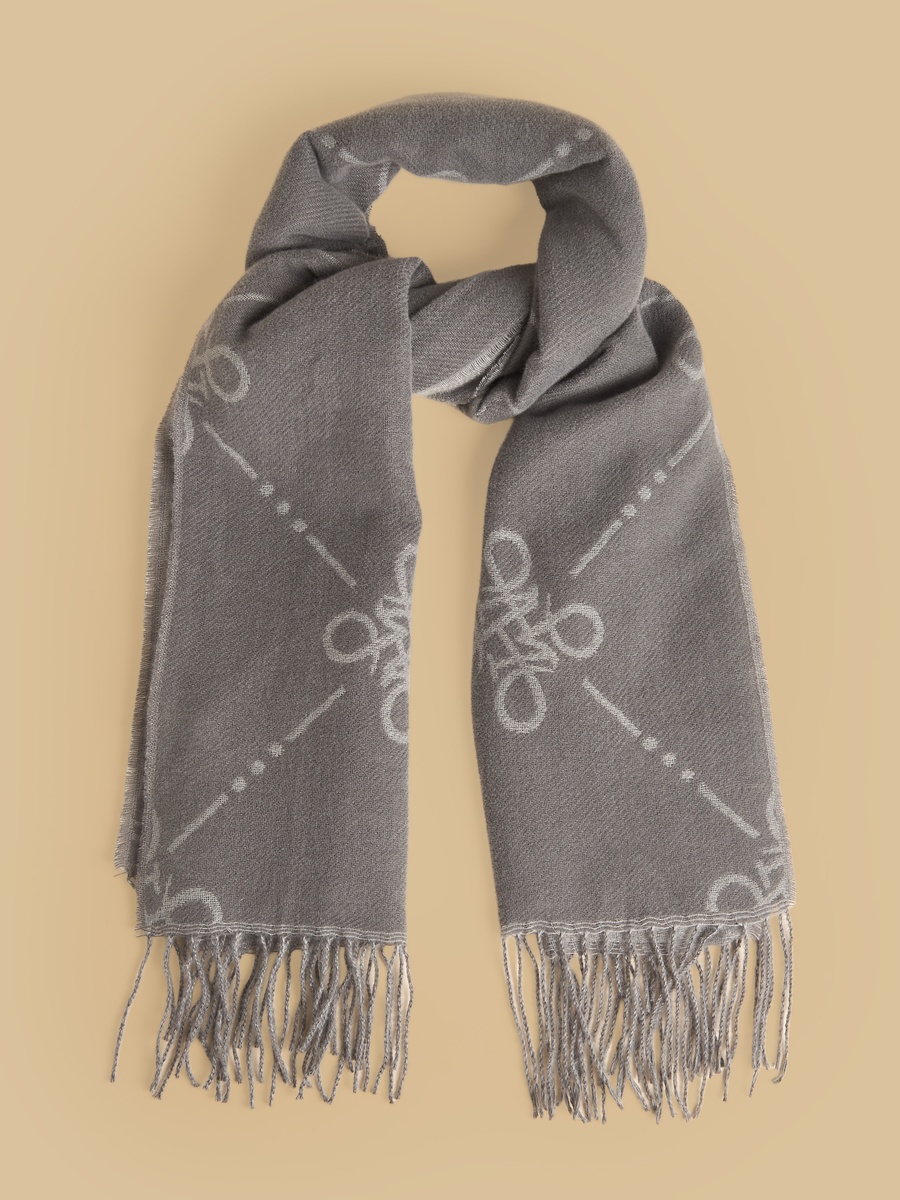 Printed Scarf with Tassels