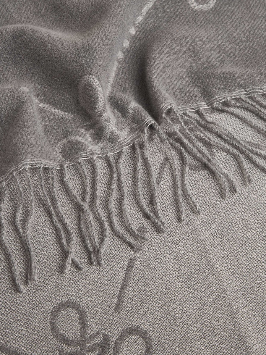 Printed Scarf with Tassels