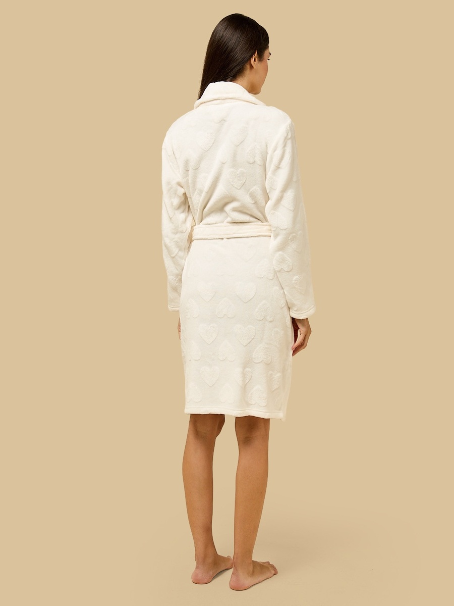 Jacquard Fleece Robe with Tie-Up Belt