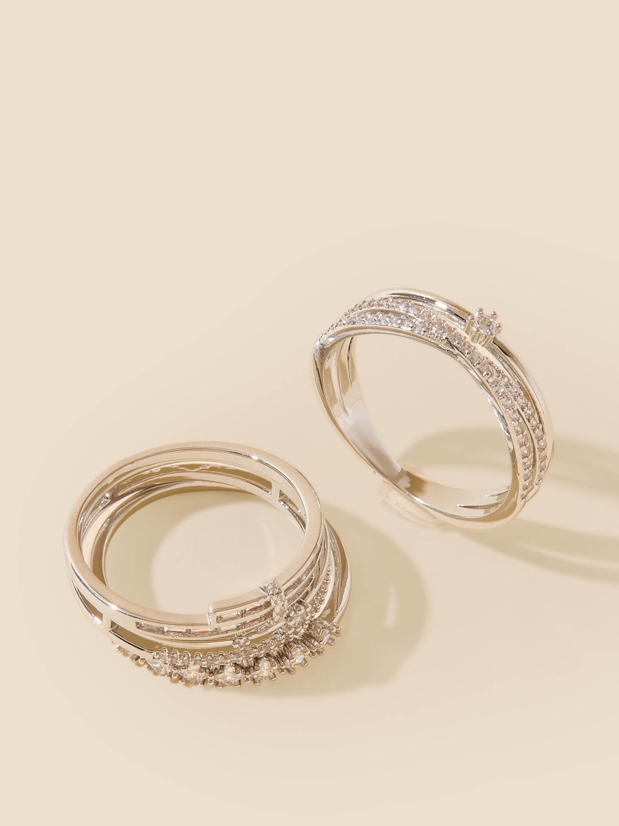 Pack of 4 - Stone Embellished Ring