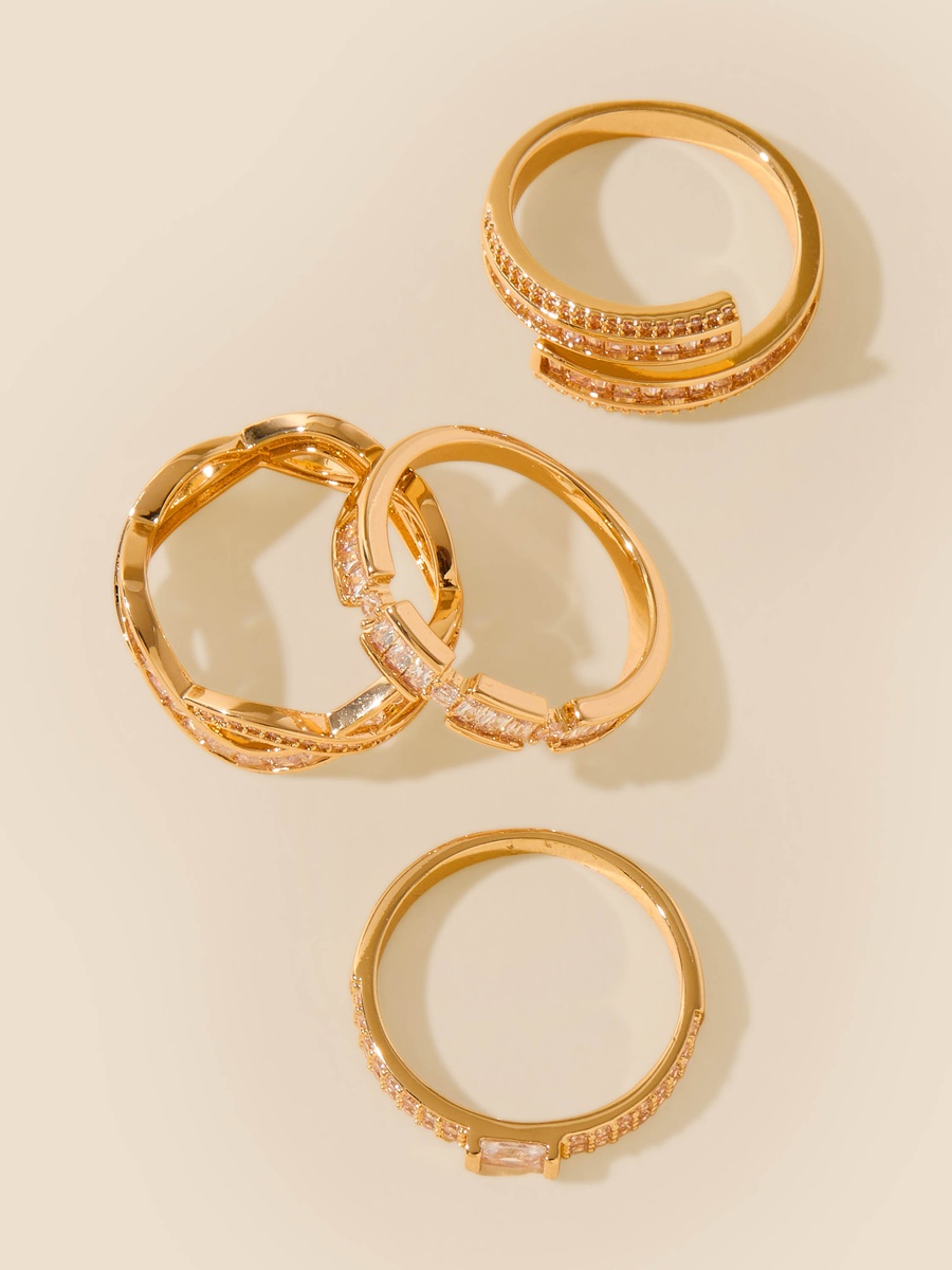 Pack of 4 - Embellished Ring