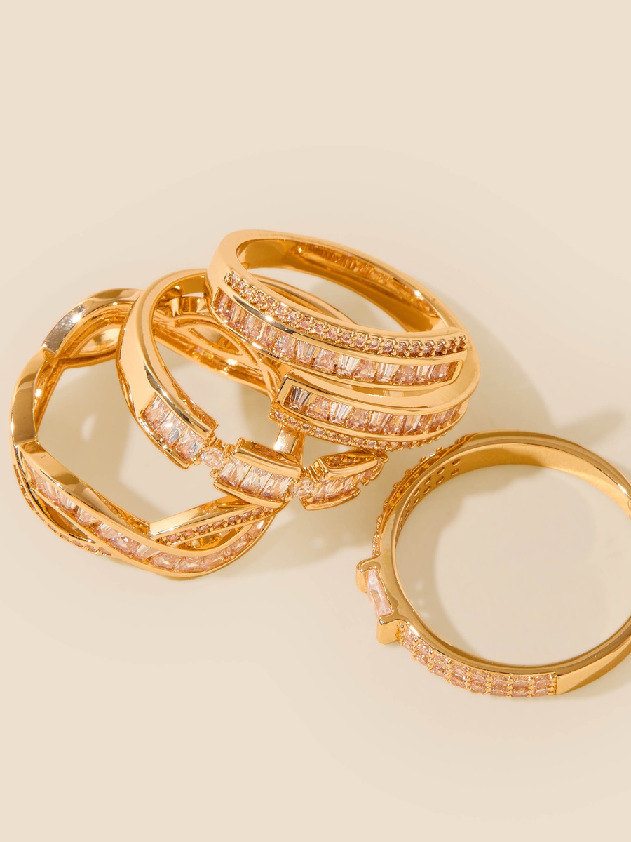 Pack of 4 - Embellished Ring