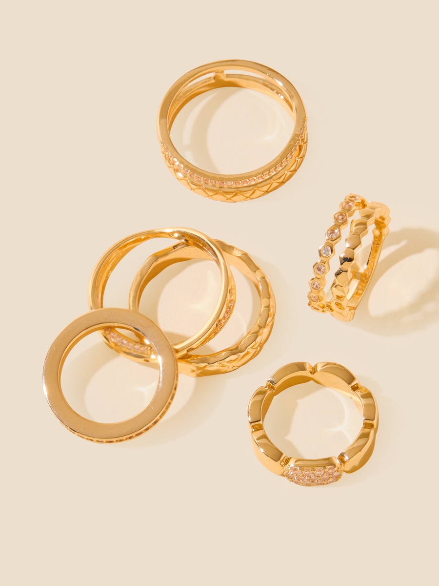 Pack of 6 - Embellished Ring