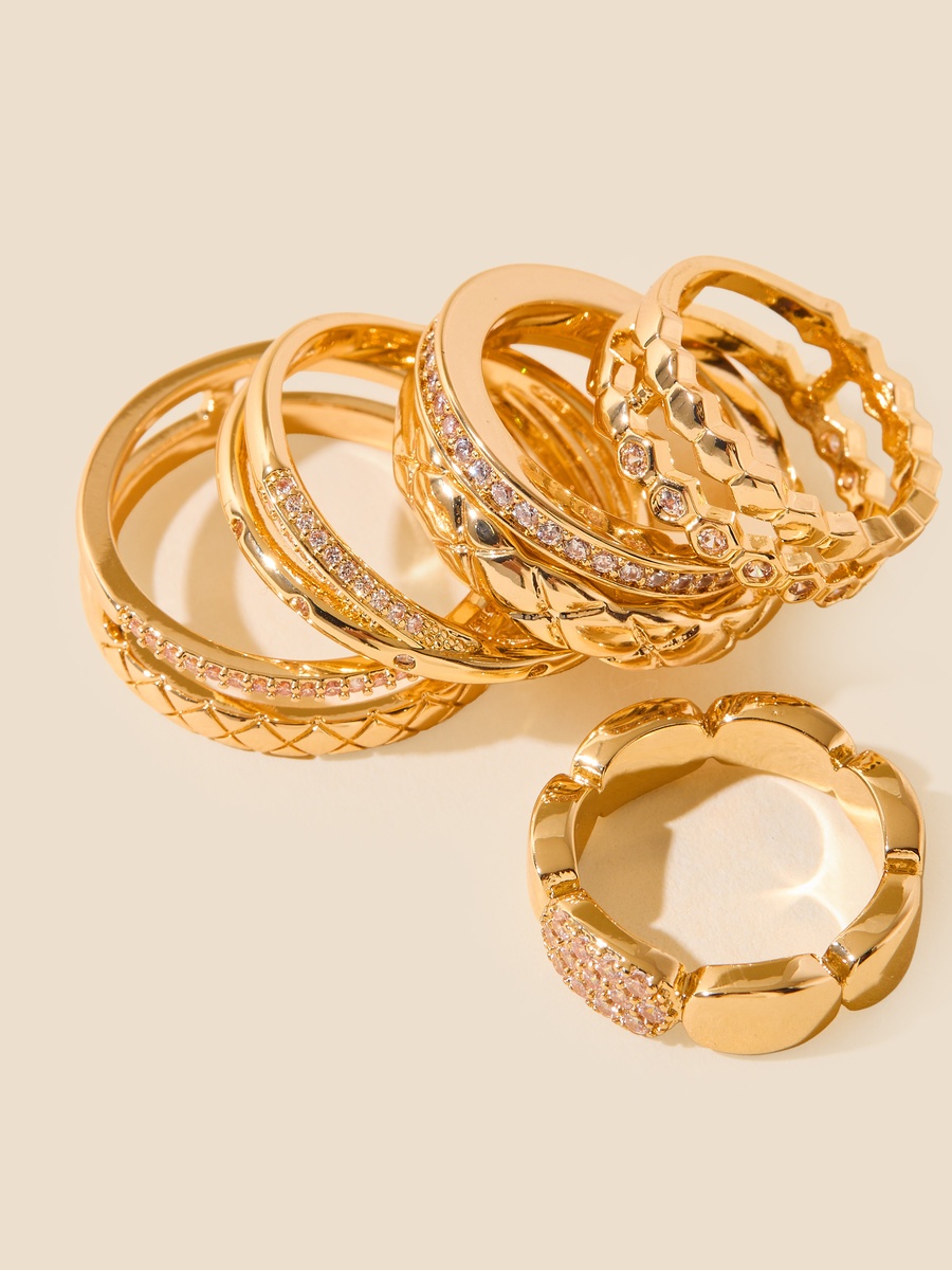 Pack of 6 - Embellished Ring