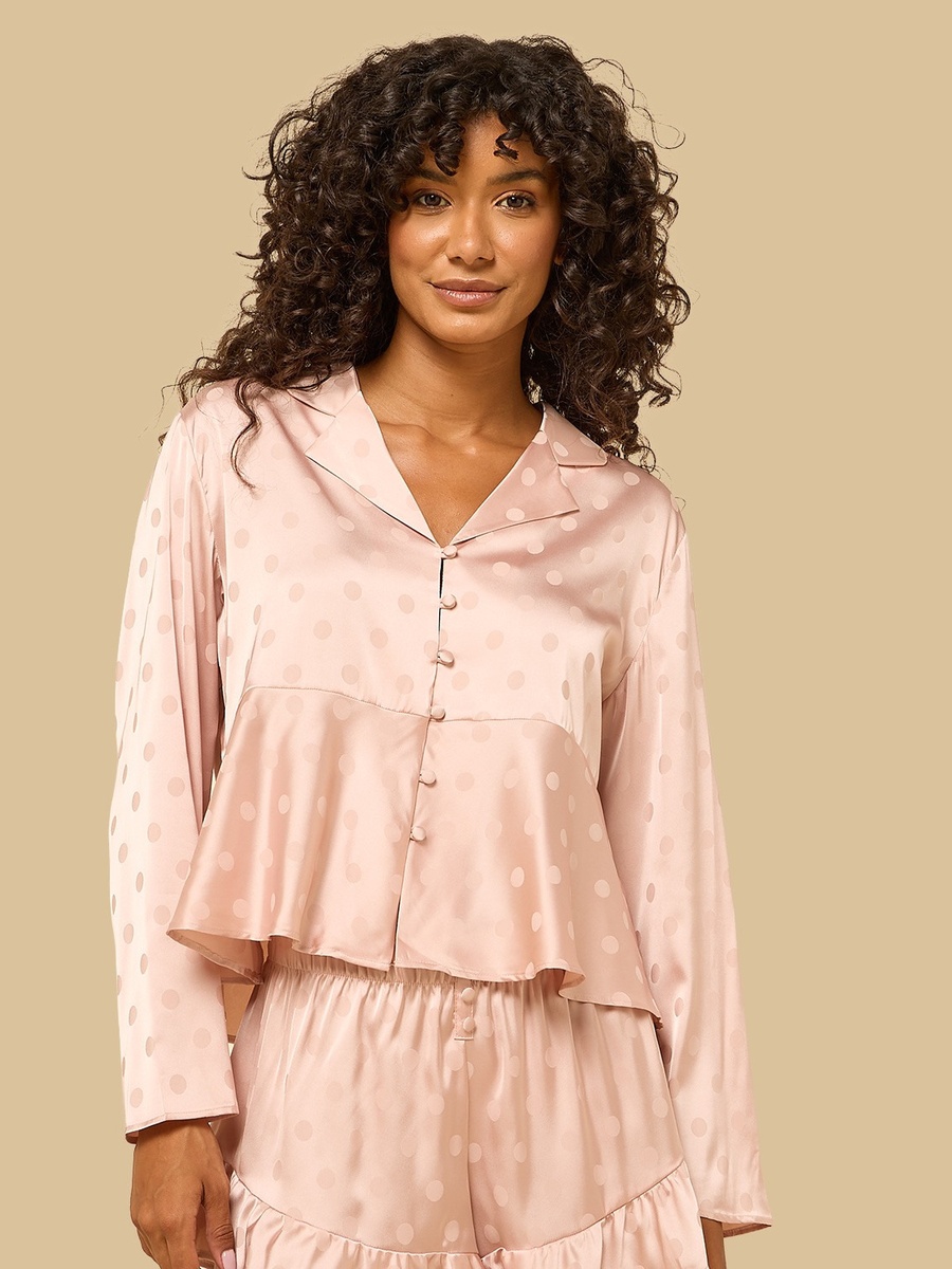 Polka Dot Jacquard Satin Shorts Set