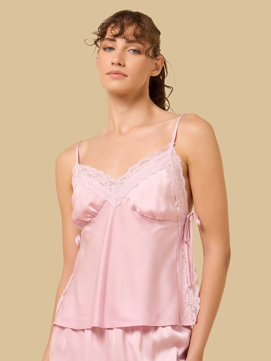 Lace Trim Shorts Set