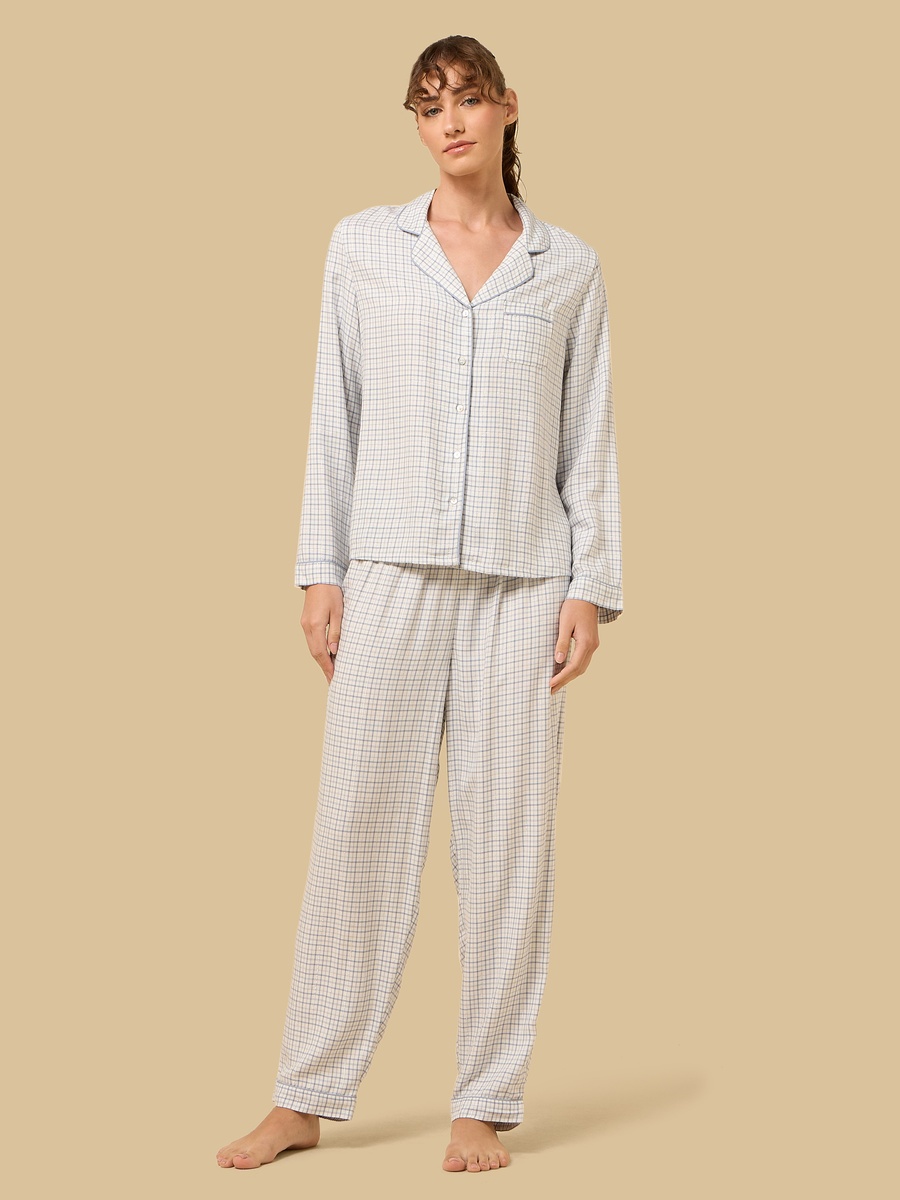 Checked Lurex Viscose Pyjama Set