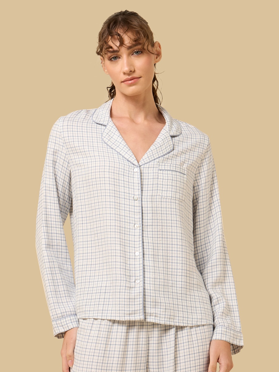 Checked Lurex Viscose Pyjama Set