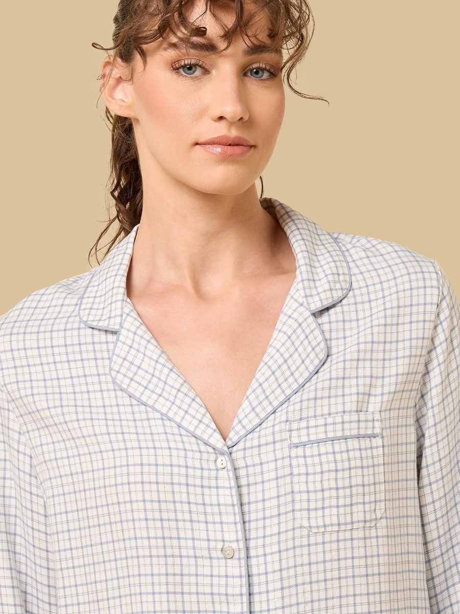 Checked Lurex Viscose Pyjama Set