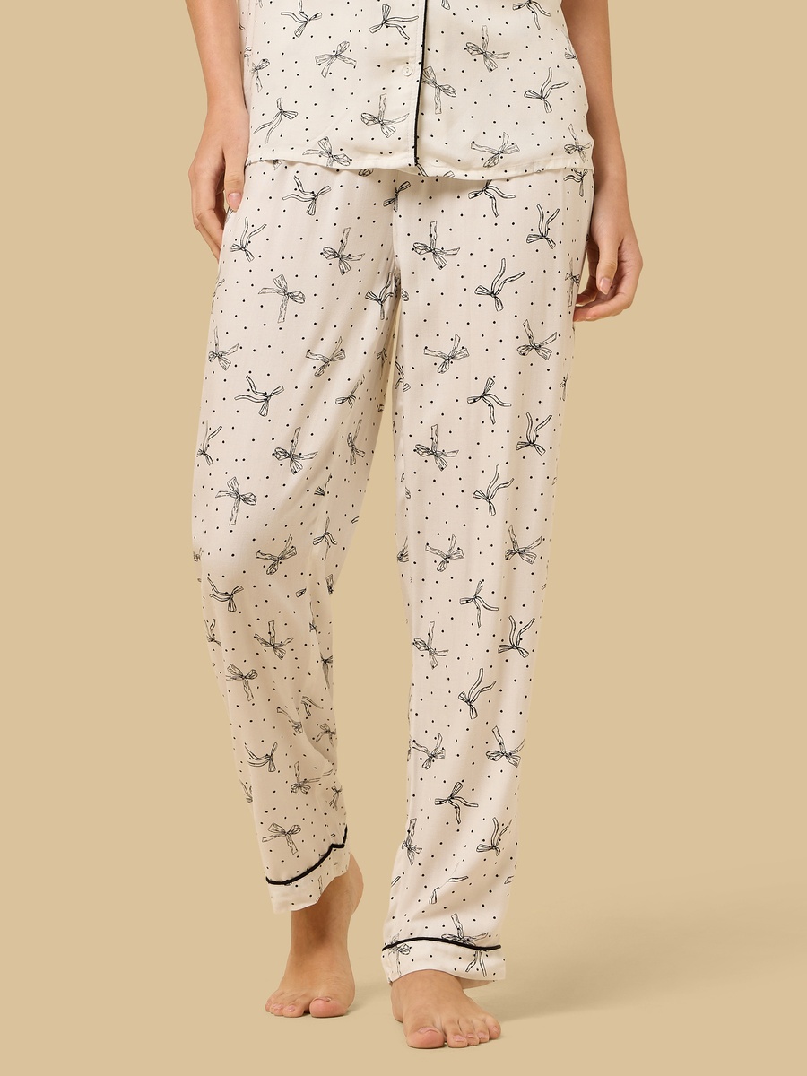 Bow Print Viscose Pyjama Set