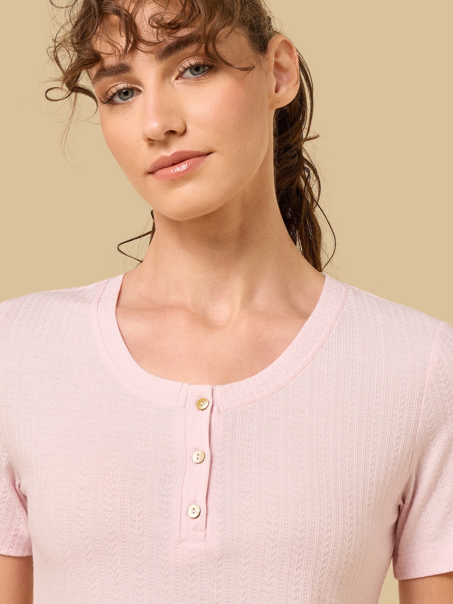 Floral Print Pointelle Cotton Pyjama Set