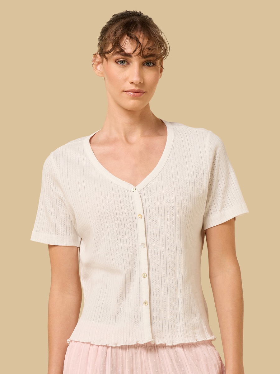 Dobby Pointelle Cotton Pyjama Set