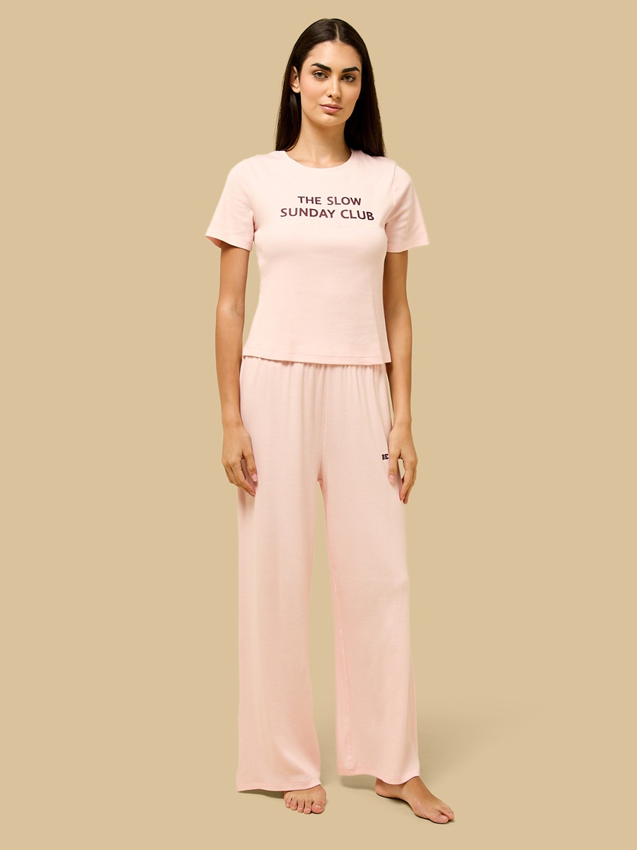 Slogan Print Pyjama Set
