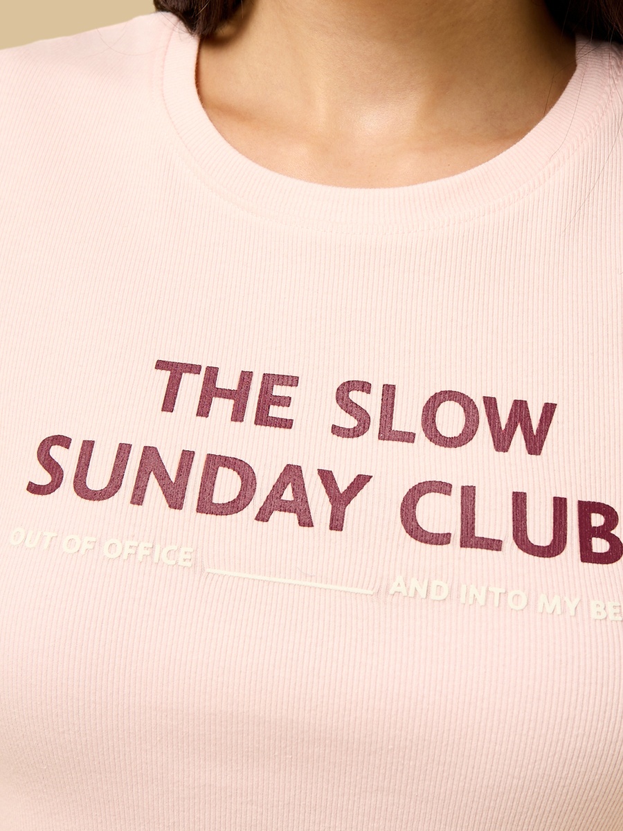 Slogan Print Pyjama Set