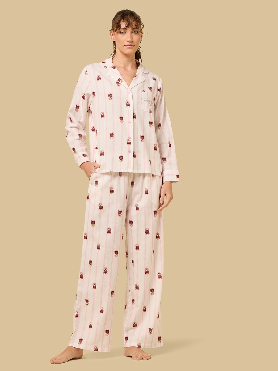 Dog Print Cotton Pyjama Set