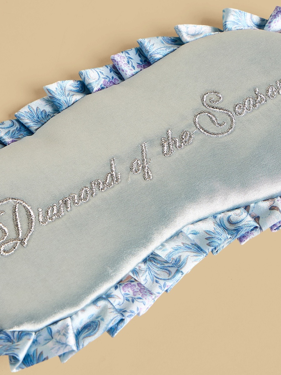 Embroidered Eye Mask with Elastic Strap