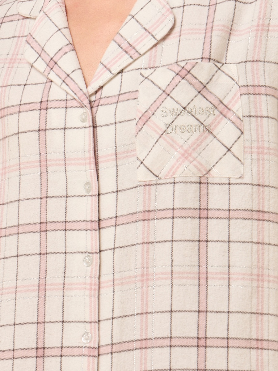 Checked Button Through Sleepshirt