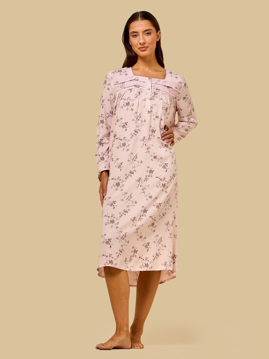 Floral Print Dobby Night Dress