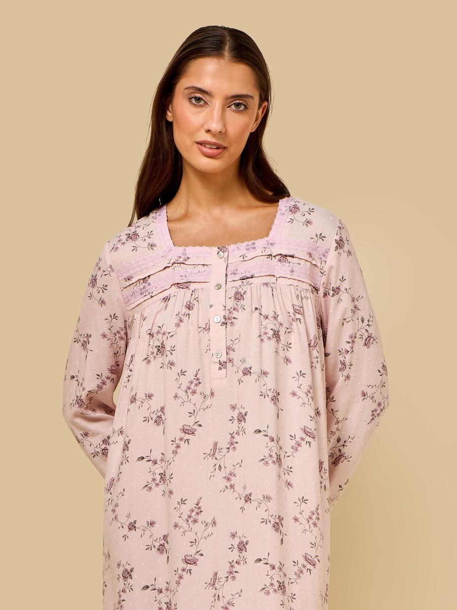 Floral Print Dobby Night Dress
