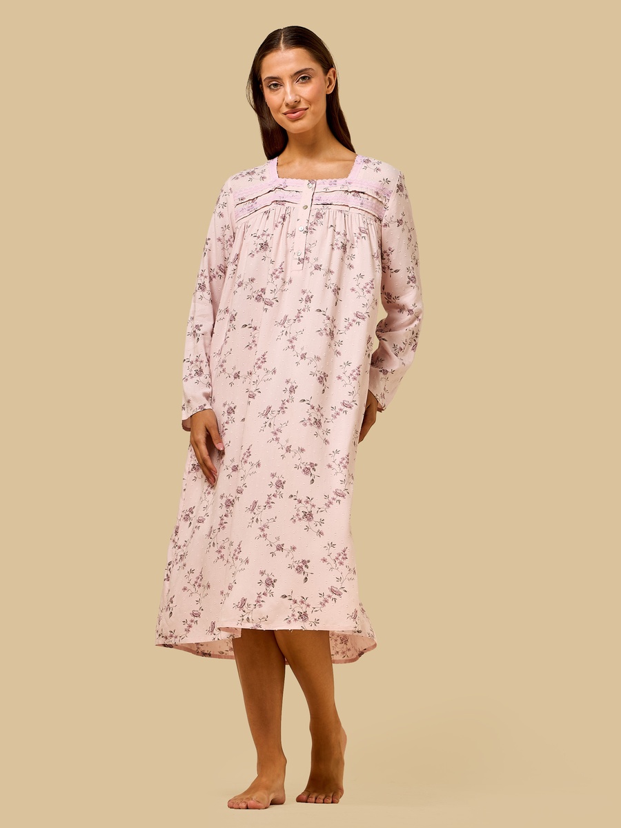 Floral Print Dobby Night Dress