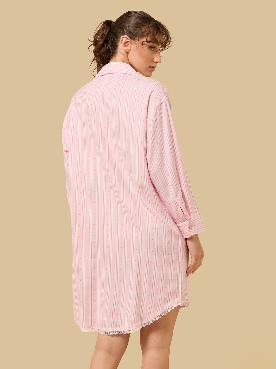 Striped Button Through Sleepshirt