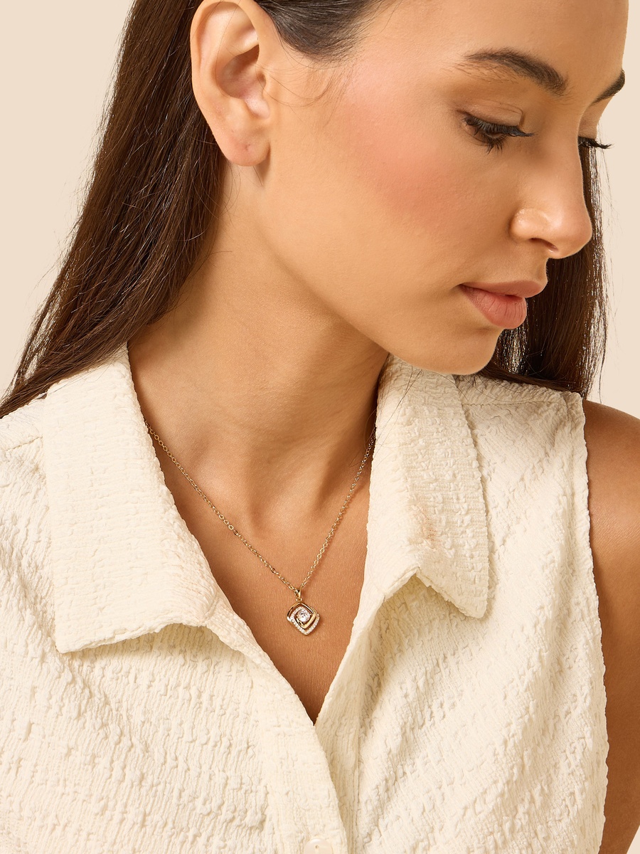 Embellished Pendant Necklace with Lobster Clasp Closure