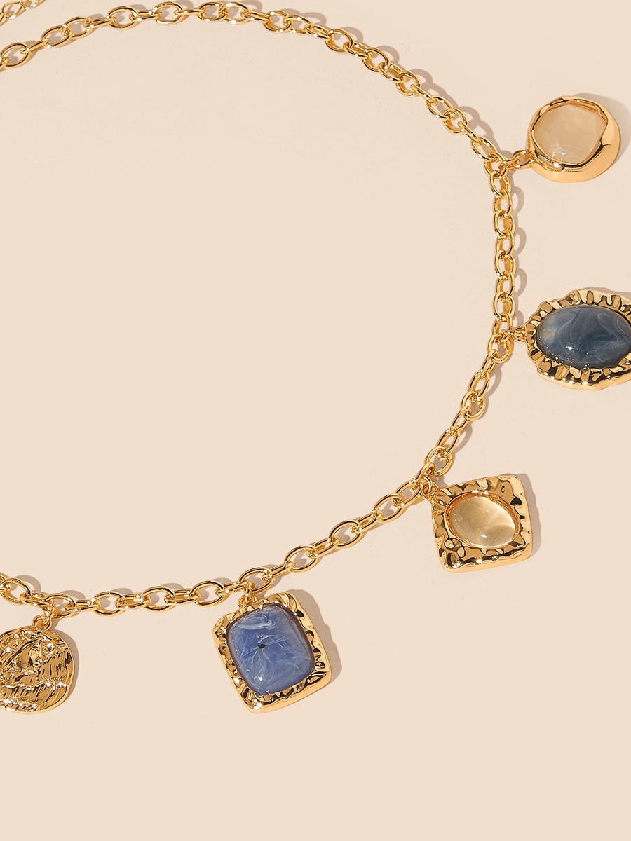 Charm Embellished Necklace with Lobster Clasp Closure