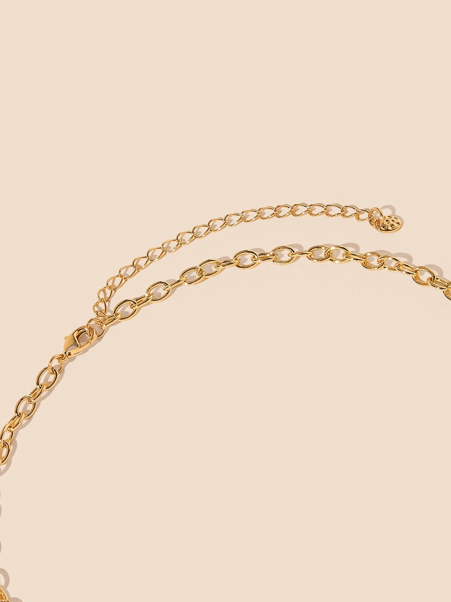 Charm Embellished Necklace with Lobster Clasp Closure
